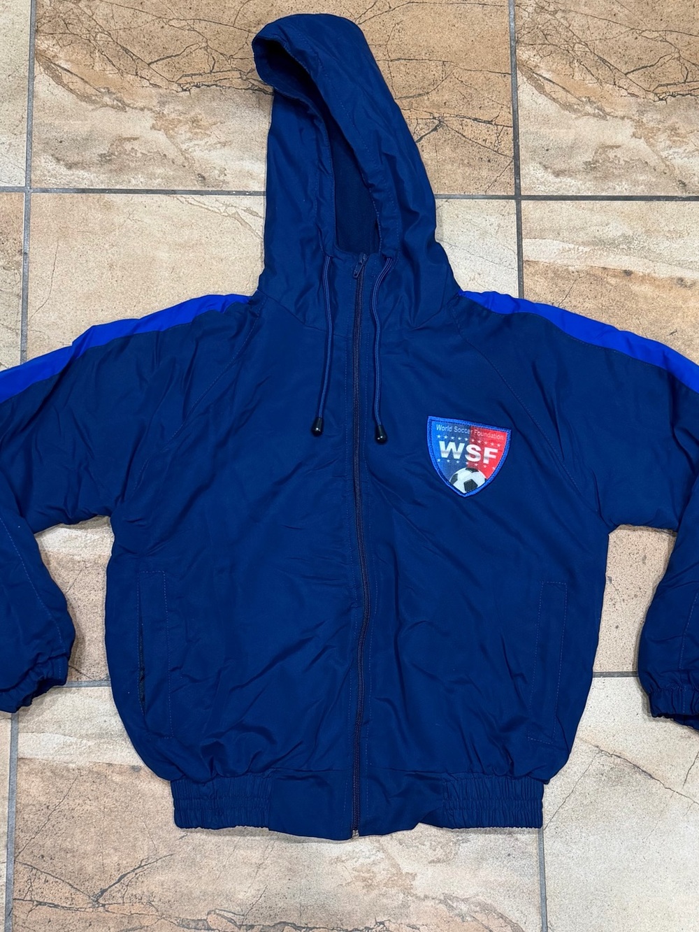 Kids' Navy Hooded Windbreaker Jacket